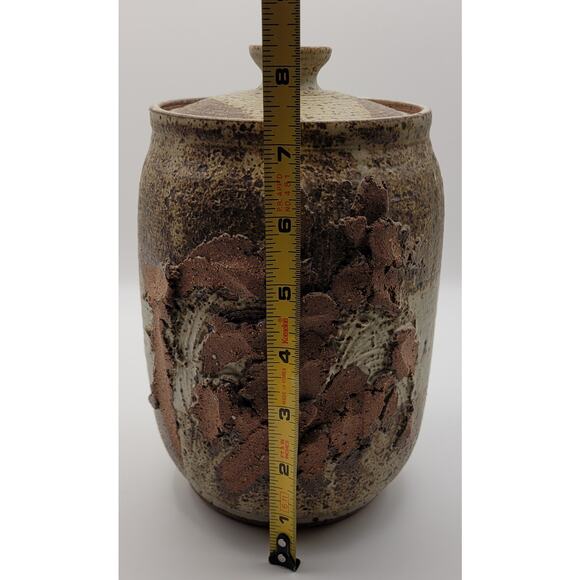 Unmarked Hand Thrown Art Pottery Brown Speckled Terracotta Canister - Picture 9 of 10